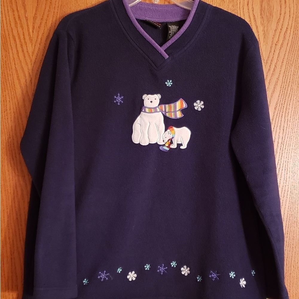 Cute Croft & Barrow Polar Bear Sweater Sz M